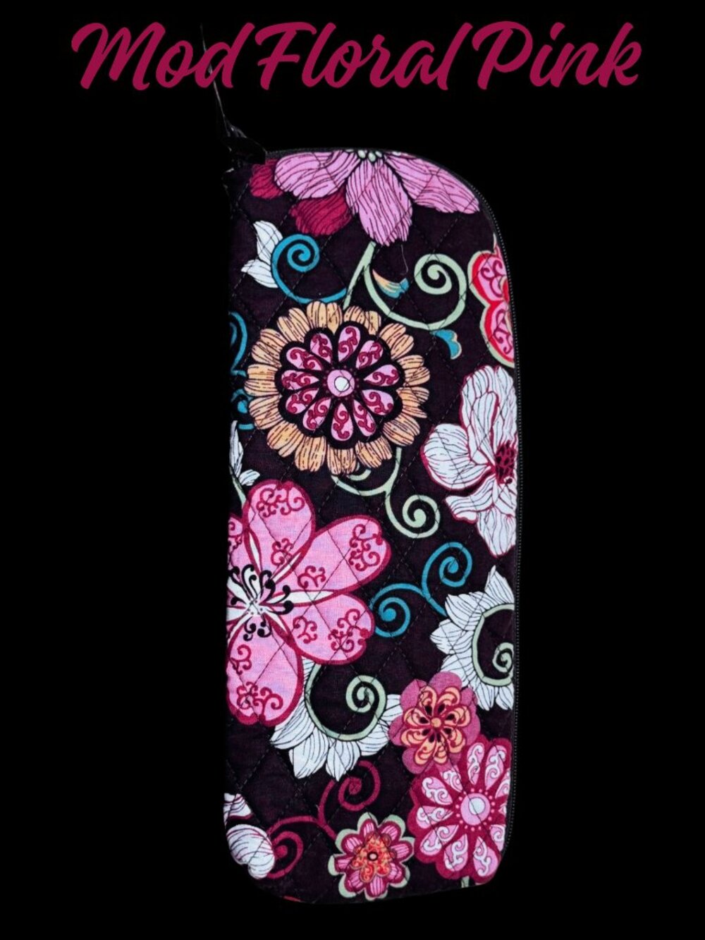 Vera Bradley Mod Floral Pink Zip Organizer Retired Y2K 2007 Floral